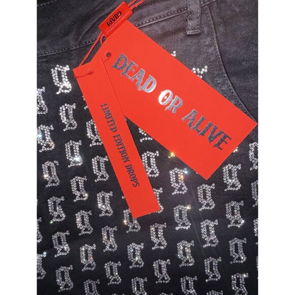 NWT Guapi Men's Black Rhinestone Jeans Size 40 Limited Edition [jb] - Picture 8 of 11